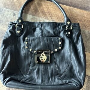 Betsey Johnson Black Women's Leather Tote Bag